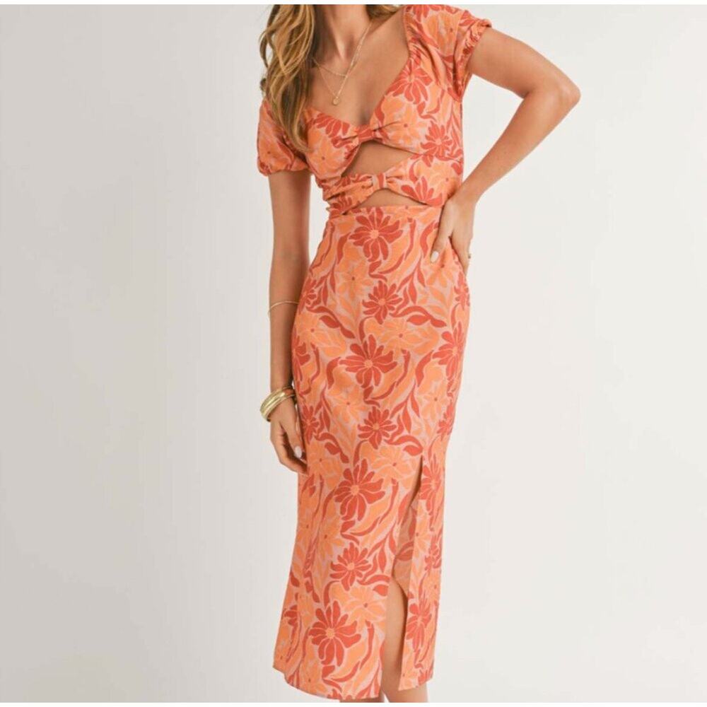 Sage the Label Floral Bow Midi Dress